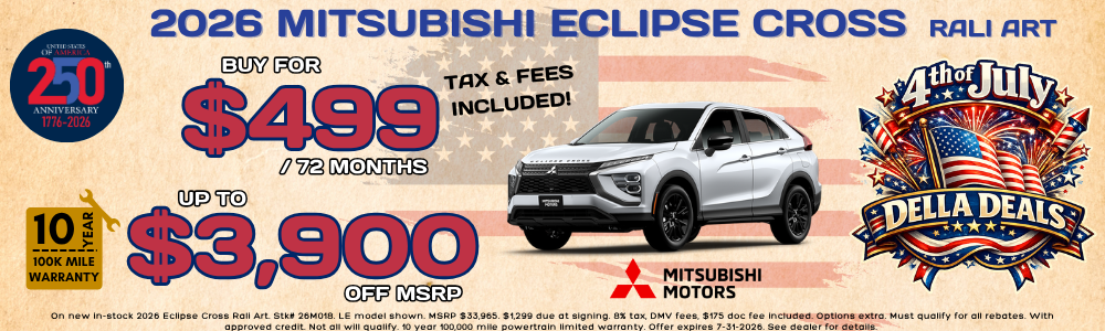 New Mitsubishi Eclipse Cross sale at DELLA Mitsubishi in Plattsburgh
