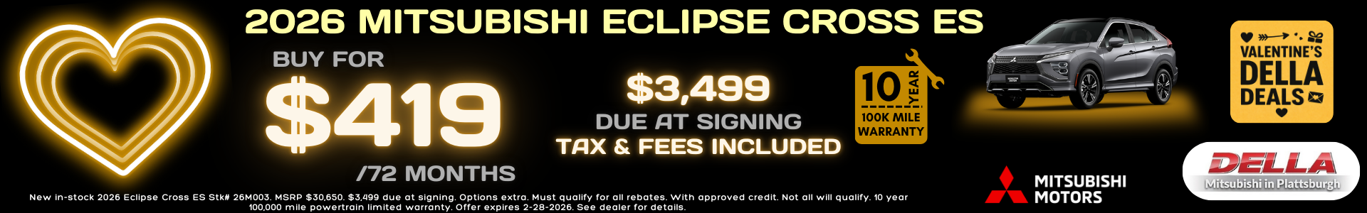 New Mitsubishi Eclipse Cross sale at DELLA Mitsubishi in Plattsburgh