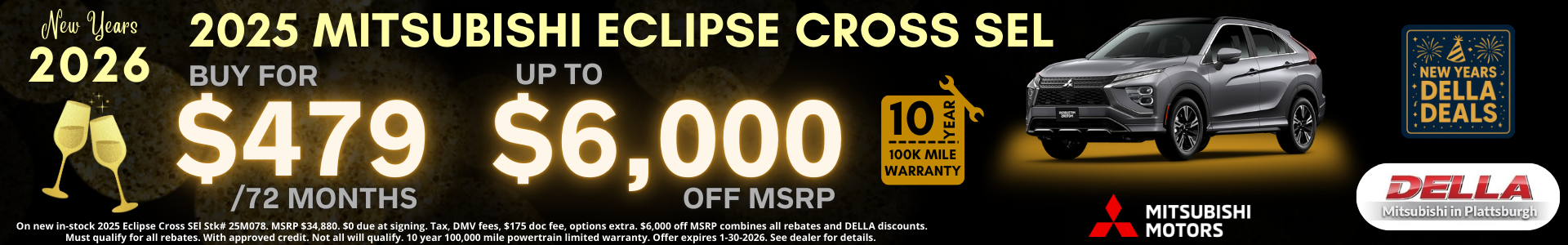 New Mitsubishi Eclipse Cross sale at DELLA Mitsubishi in Plattsburgh