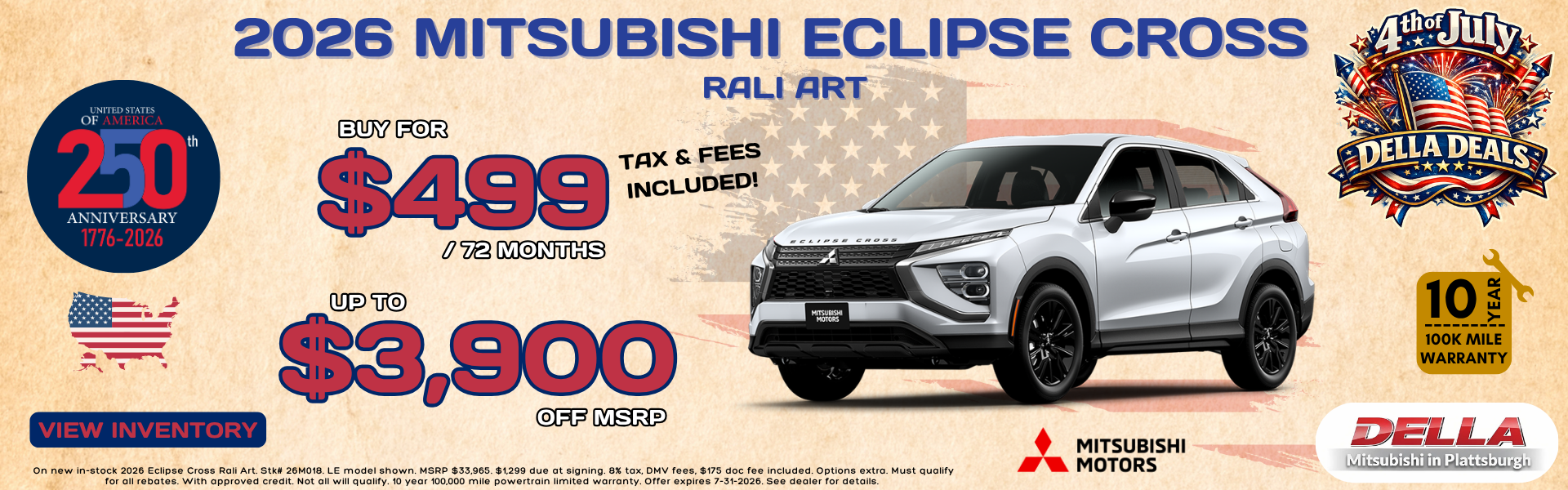 2026 Mitsubishi Eclipse Cross for sale