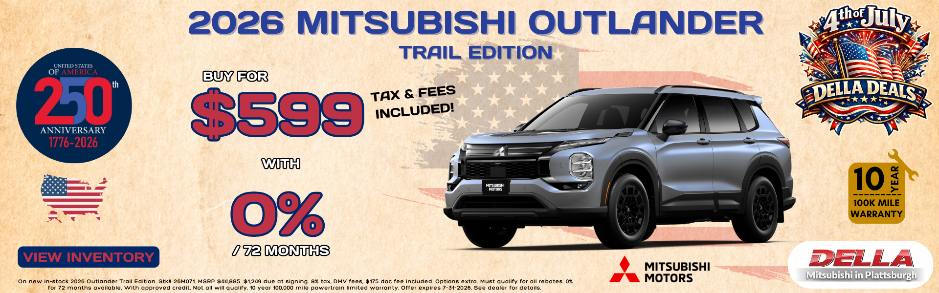 2026 Mitsubishi Outlander for sale