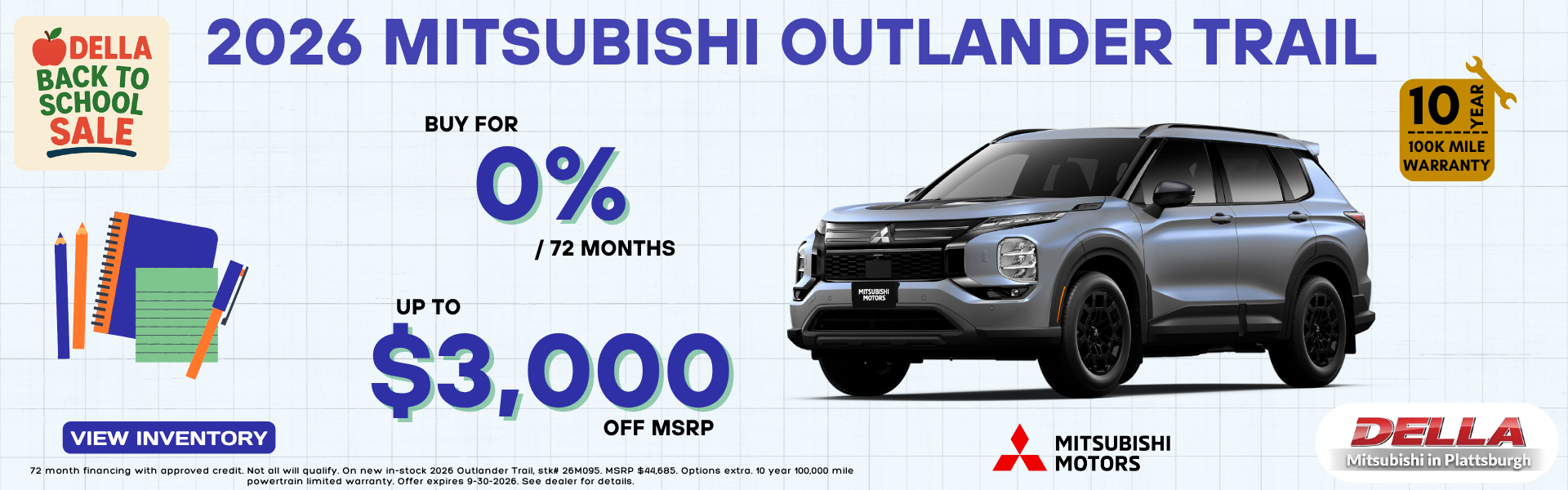 2026 Mitsubishi Outlander for sale in Plattsburgh