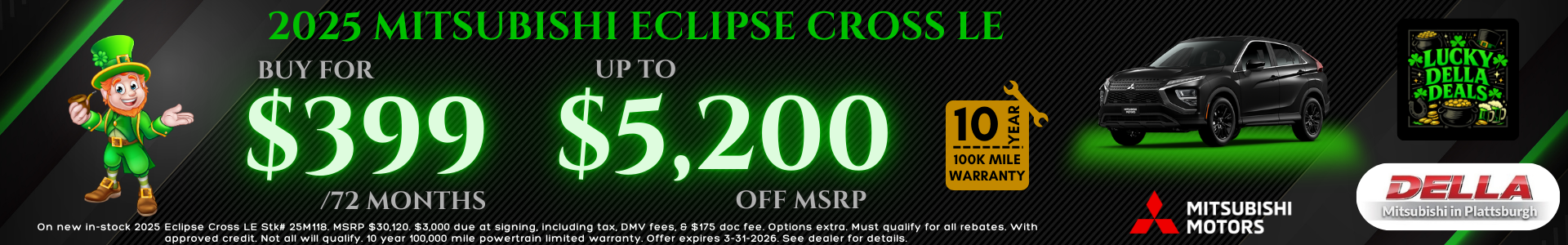 New Mitsubishi Eclipse Cross sale at DELLA Mitsubishi in Plattsburgh